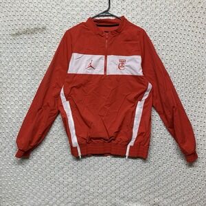 Nike Jordan Jacket Mens Sz M Team Woven Long Sleeve‎ Red  White CD2218-820 CT